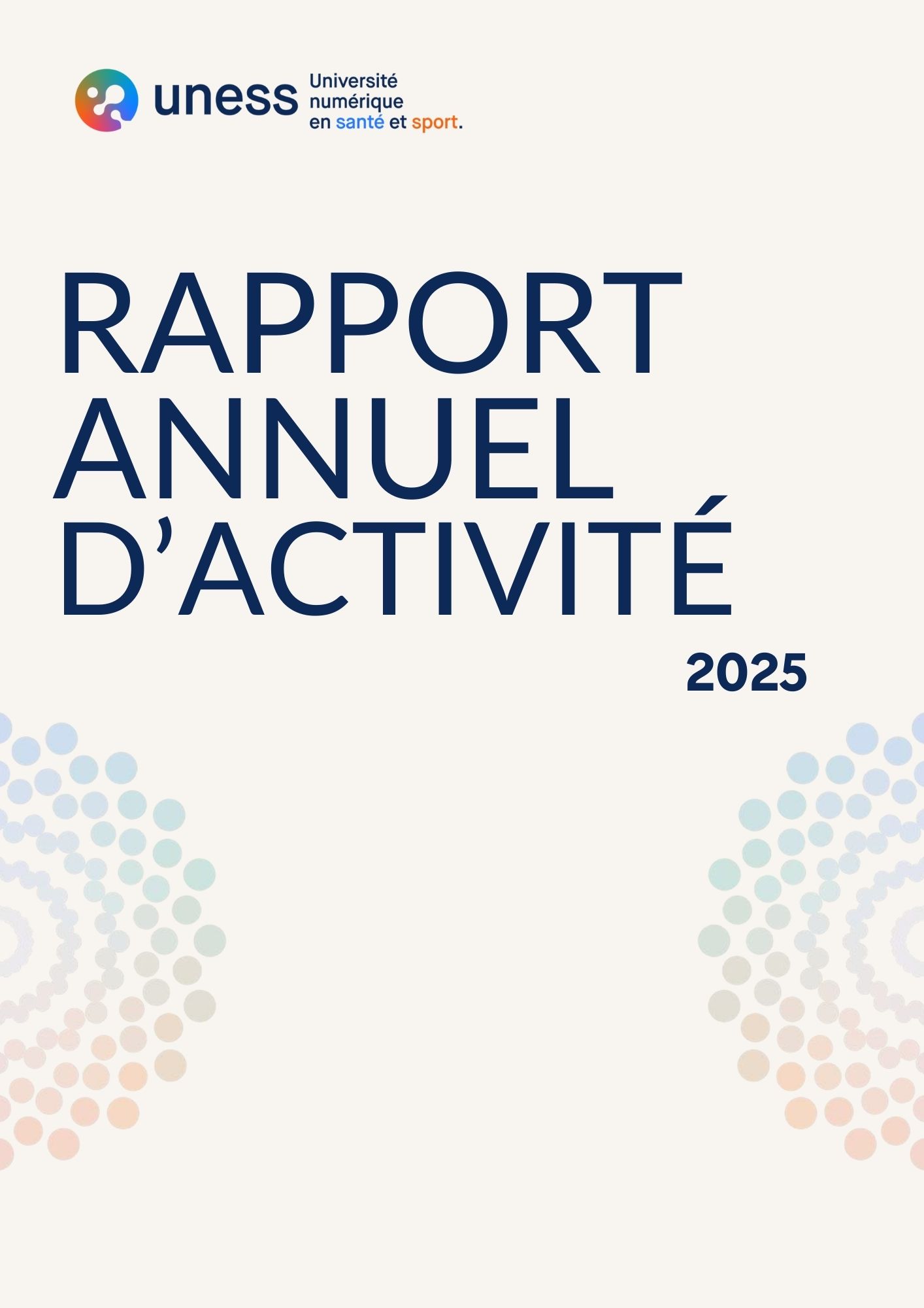 Couverture rapport Annuel d'Activité Uness 2025