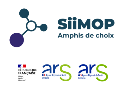 logos SiiMOP Amphis de choix, ARS Bretagne et Occitanie