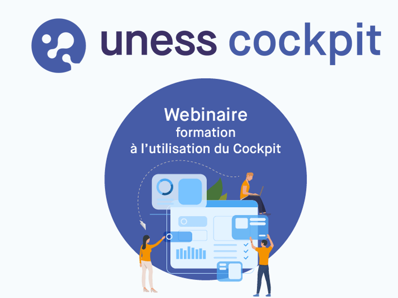visuel webinaire mensuel de présentation d'Uness Cockpit